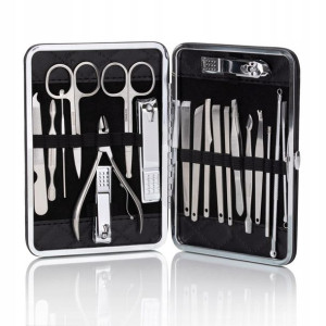 Zestaw 20 akcesoriów do manicure pedicure w ETUI