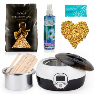 Zestaw do depilacji podgrzewacz + wosk Full Body 1kg + preparaty + szpatułk