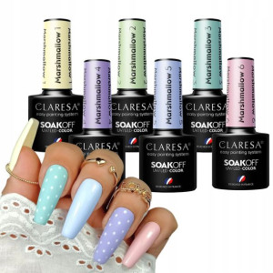 6x lakier hybrydowy paznokci CLARESA MARSHMALLOW
