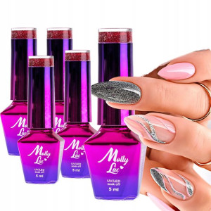 Molly Lac 4+1 Lakier hybrydowy Flashing HOLO 5 ml