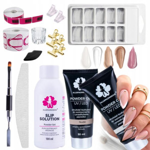 Zestaw LUX akrylożel 2x30 ml POWDER GEL WHITE NUDE