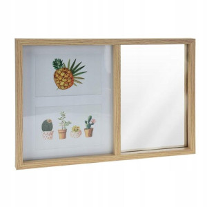2w1 ramka do zdjęć z lustrem drewniana podwieszana