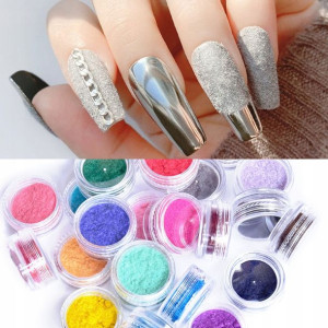 Flocked Nails Aksamit efekt zamszu puder pyłek