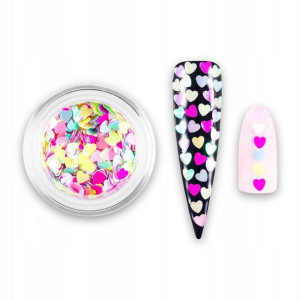 Love shaped sequins - multikolorowe serca 1g - ozd