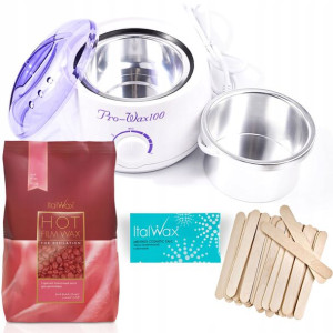 ZESTAW Depilacja Podgrzewacz Wosk Italwax 1kg rose