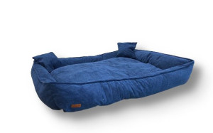 DogStuffs Legowisko sztruksowe dla psa Granatowy Luksus 110x90