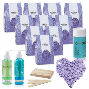 Zestaw do depilacji 8+2 WOSK Twardy Lavender 1kg