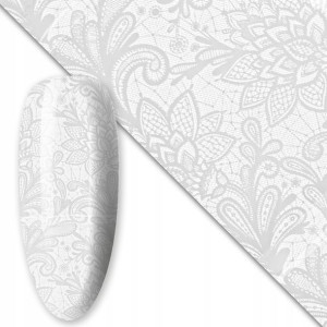 Folia transferowa do zdobień paznokci WHITE #17