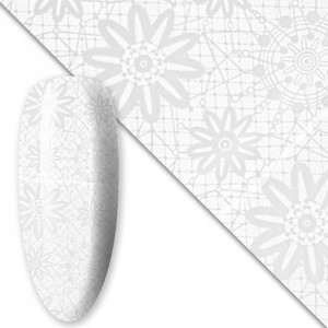Folia transferowa do zdobień paznokci WHITE #5