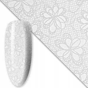 Folia transferowa do zdobień paznokci WHITE #1
