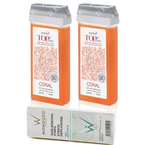 2+1 GRATIS DEPILACJA woski rolka TOP CORAL paski
