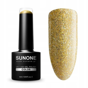 SUNONE M02 Mysti lakier hybrydowy 5 ml Brokat Gold