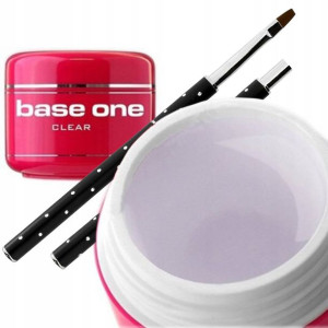 Silcare Base One 100g żel BUDUJĄCY UV CLEAR pędzel