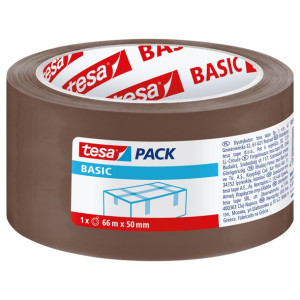Taśma pakowa basic 66m:50mm, brązowa