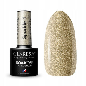 Claresa Lakier Hybrydowy brokat złoty SPARKLE 4