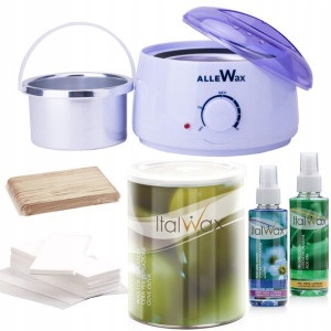 Depilacja PODGRZEWACZ wosk puszka 800 lotion paski