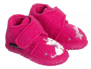Kapcie dziewczęce Nanga LITTLE UNICORN różowy wełniane