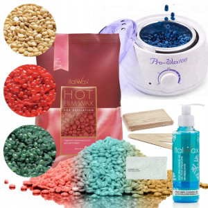 Zestaw do depilacji wosk twardy 500g podgrzewacz