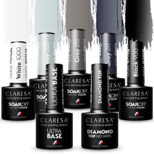 BLACK WHITE 5+2 CLARESA Lakiery hybrydowe top baza