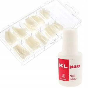 Zestaw do paznokci Tipsy naturalne 100szt + KLEJ
