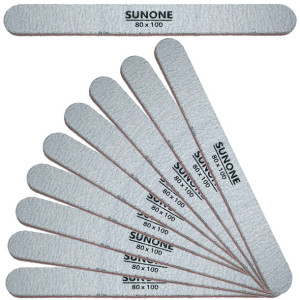 SUNONE Pilnik manicure 10szt prosty zebra 80/100