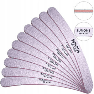 SUNONE Pilnik manicure 10szt banan zebra 180/240