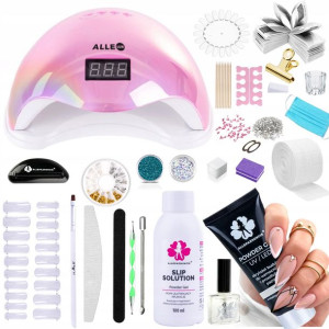 Zestaw do akrylożeli Powder Gel 50ml (do wyboru) z lampą 48W + akcesoria