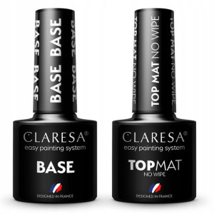 CLARESA BAZA pod lakier HYBRYDOWY + TOP MAT