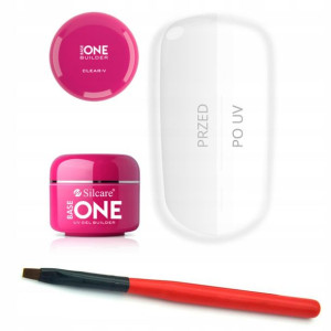 Żel SILCARE BASE ONE clear 50g + pędzel #4 płaski