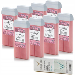 DEPILACJA 8x Wosk w rolce ITALWAX Flex Rose PASKI