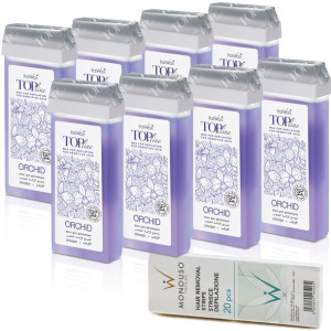 Depilacja 8x wosk hipoalergiczny ItalWax TOP LINE ORCHID plus paski