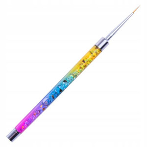 Pędzelek do zdobień długi włos 9mm ETUI RAINBOW
