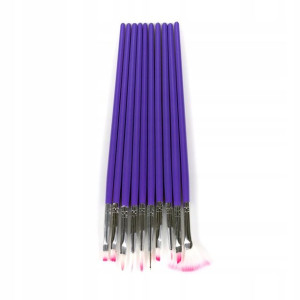 PĘDZLE + SONDA = KOMPLET 10 szt PĘDZELKI manicure
