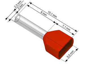 43-085  Konektor izolowany tulejka 2x1,0/8
