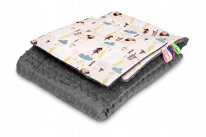 Komplet Minky Las Ciemny Szary