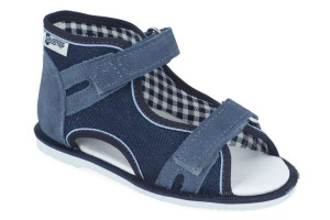 Obuwie profilaktyczne Postęp - Renbut 191 obcas Thomasa jeans niebieski