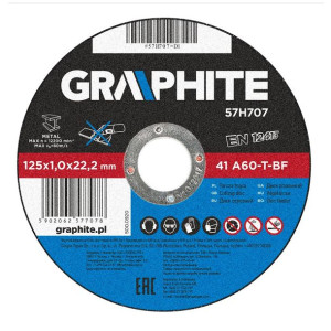 Tarcza tnąca do metalu 125 x 1.0 x 22.2 mm, 41 A60-T-BF