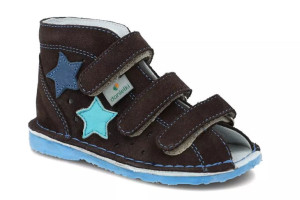 Buty Danielki T125 profilaktyczne obuwie brązowy + niebieski papcie