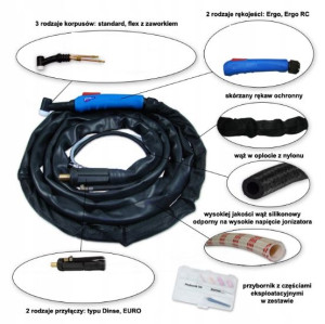 Uchwyt spawalniczy TIG 17F ERGO DINSE (ŁW/25) 8 mb