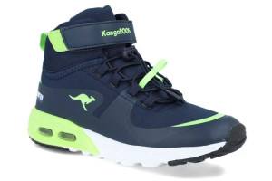 Trzewiki chłopięce KangaROOS 18598 czarny zielony wodoodporne sneakers rzep