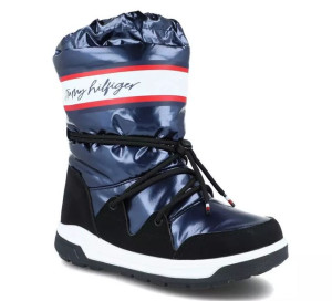 Śniegowce Tommy Hilfiger T3A6-32436 granatowy oddychające wodoodporne