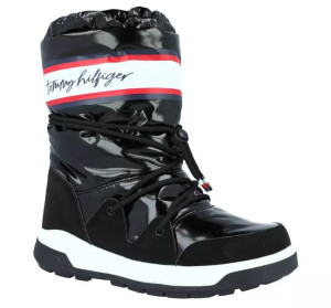 Śniegowce Tommy Hilfiger T3A6-32436 czarny oddychające wodoodporne