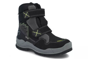 Śniegowce chłopięce PRIMIGI 2895400 czarny GORETEX za kostkę rzepy