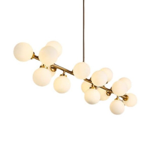 Lampa Sufitowa Wisząca Żyrandol Kula Złota Mosiądz