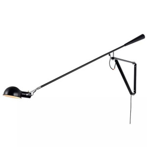 Lampa Ścienna Kinkiet Czarny Loft Regulowany E27