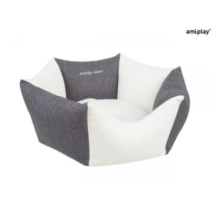 AmiPlay Legowisko Korona Zipclean 2 w 1 Classic Ciemnoszare Rozmiar M