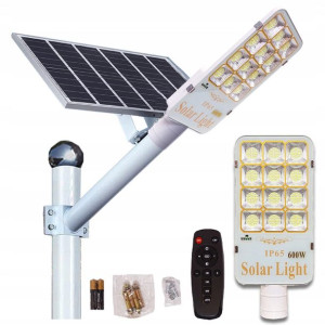 Lampa Solarna Uliczna LED 600W + Pilot i mocowanie