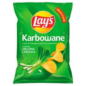 Lay's Chipsy Ziemniaczane Karbowane O Smaku Zielonej Cebulki 210 G