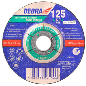Dedra Tarcza Do Szlifowania Kamienia Wypukła 125x6,0x22,2 F1362