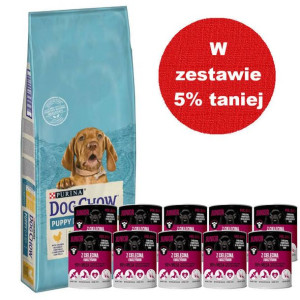 PURINA Dog Chow Puppy Chicken 14kg + Mr.BIG Junior kawałki w sosie z cielęc